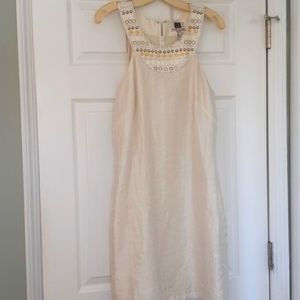 Laundry by Design, Antique White Shimmering embellished lined sheath dress Sz 12